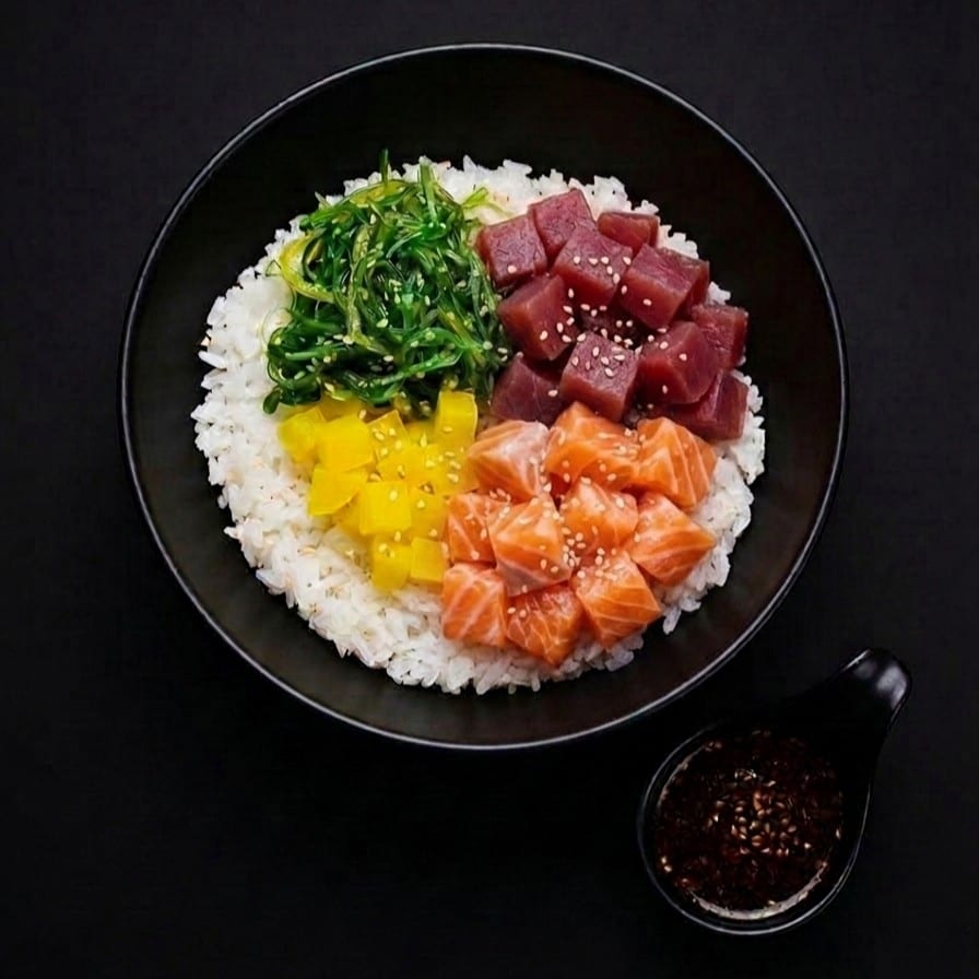 Tuna (Bluefin) & Salmon Poke Bowl.