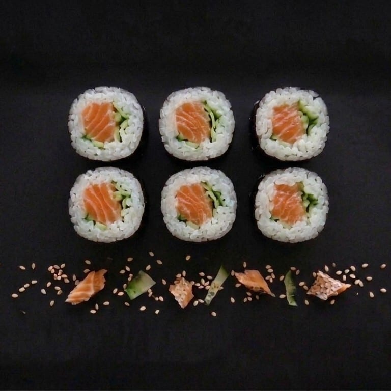 Salmon Cucumber Roll.