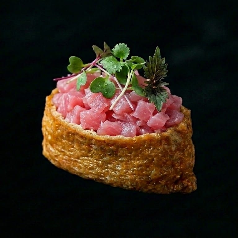 Spicy Tuna with Micro Greens Inari.