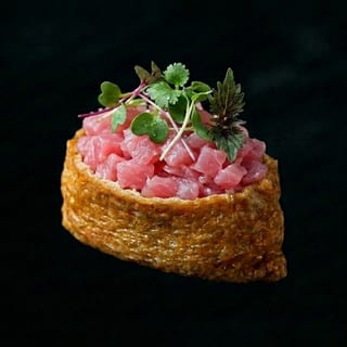 Spicy Tuna with Micro Greens Inari