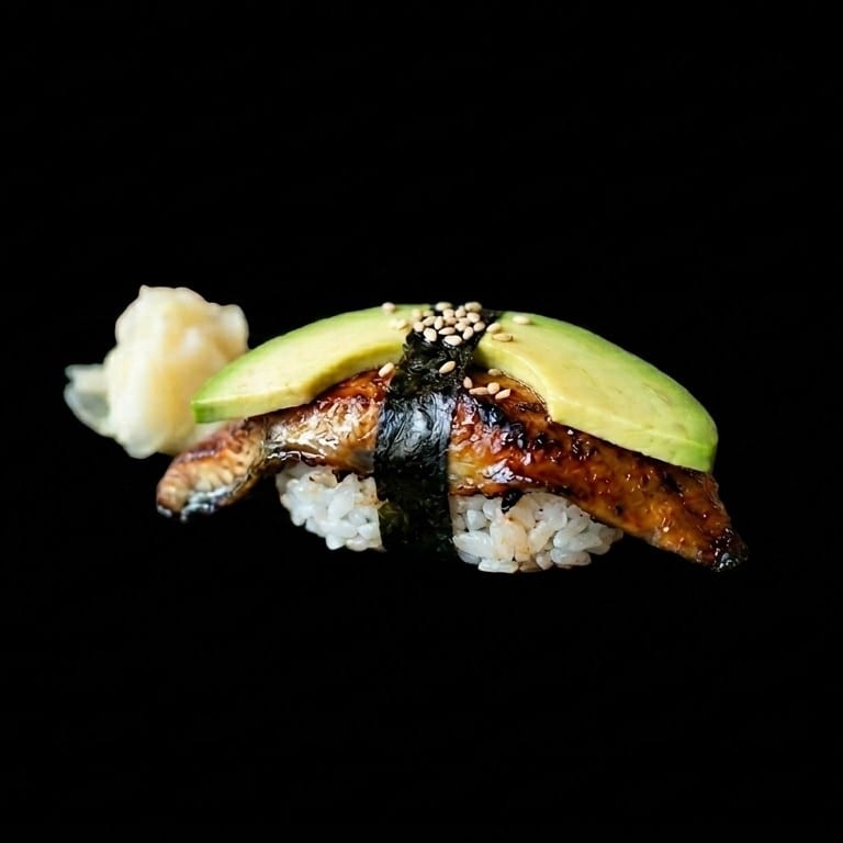 Eel (Unagi) Avocado Sushi.