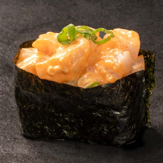 Spicy Yellowtail with Micro Greens Gunkan.