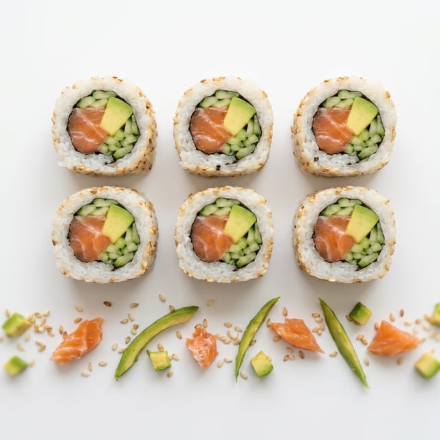 Salmon Avocado Cucumber (Alaska) Maki.